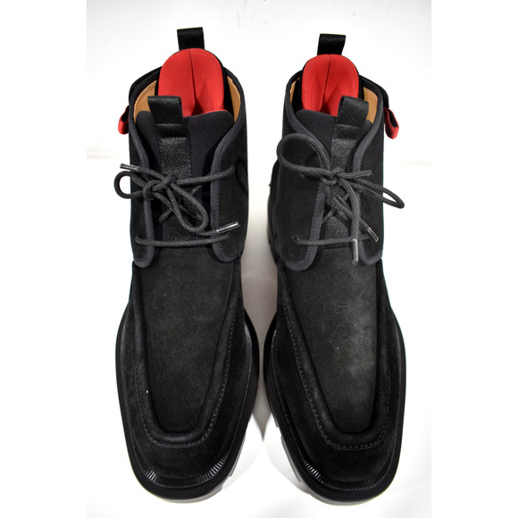 Christian Louboutin Mens Our Georges 2 Flat Black Suede Combat Lace Up Boot 42 9 - Picture 6 of 11
